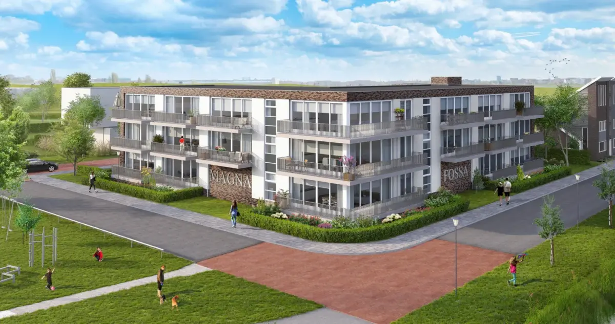 Impressie van appartementengebouw Magna Fossa in Sneek