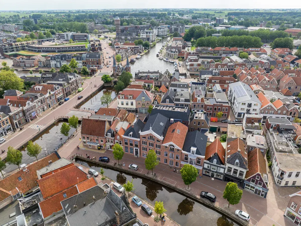 Vogelvlucht van nieuwbouwproject Sneeckermeesters in Sneek